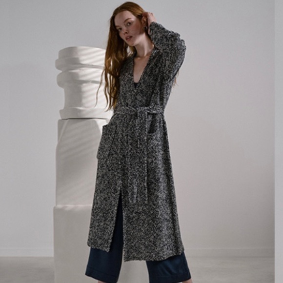 Lunya silk cashmere boucle belted long robe - Picture 2 of 7